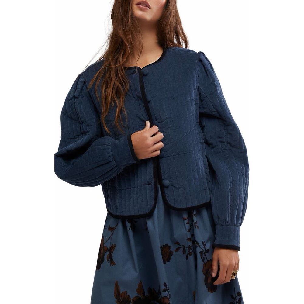 Free People Natalia Stretch Cotton Quilted Jacket